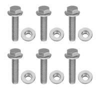 6 Pezzi Acciaio Inox Bulloni per Collettore di Scarico M10 X 40mm | Set Dadi Flangiati, Resistenza alle Alte Temperature, per Impianti di Scarico e Sostituzione Motore