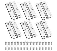 6 Pezzi Acciaio Inox Cerniere,75mm × 50mm Cerniera a Vite Inox,Cerniere in Acciaio Inossidabile,per Legno,Nautica,Pieghevoli