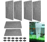 6 Pezzi Acquario Griglia Divisore Separatore Plastica Divisori per Acquario Griglia del Filtro dell'acquario Divisore per acquari in plastica con 12 di Clip Ventosa, 30X15CM