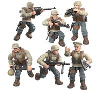 6 Pezzi Action Figure Soldati Della Seconda Guerra Mondiale, Set Da Gioco Dell'Esercito Tedesco Per Bambini, Con Diverse Armi Militari e Accessori