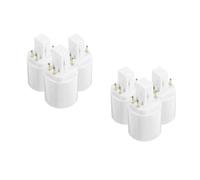 6 Pezzi Adattatore Lampadina G24q a E27 a 4 Pin per Lampade LED | Conversione Semplice e Stabile, Plastico Bianco, per Uffici e Case, Installazione Rapida e Uso Versatile
