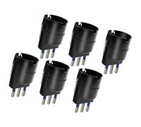 6 Pezzi Adattatore Schuko, Adattatore Spina Elettrica, Max 1500W 250V (Spina Piccola 10A, Nero)