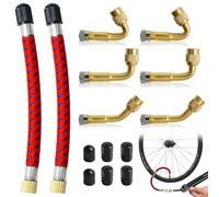 6 Pezzi Adattatore Valvola Bici, Ugello della Valvola 45 90 135°, Adattatore Compressore Bici, Bicicletta Adattatore per Valvola, per Valvola Auto, Bicicletta, Moto Compressore