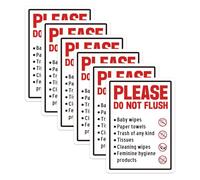 6 Pezzi Adesivi Non Gettare lo Sciacquone, Non Gettare lo Sciacquone Cartelli per WC Non Gettare lo Sciacquone Cartelli di Galateo per il Bagno Adesivi Promemoria per Bagni Pubblici