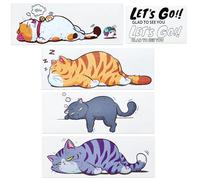 6 Pezzi Adesivi per Auto Gatto Gratta e Vinci - Vinile Cartone Animato Divertente