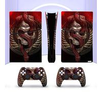 6 pezzi Adesivi per console di gioco P5 Slim con motivo a teschio di serpente di sangue, resistenti alla polvere e all'usura Policloruri di vinile