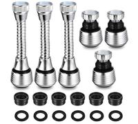 6 Pezzi Aeratore Rubinetto Cucina, Prolunga Rubinetto Cucina a 360 Gradi Rompigetto Rubinetto Cucina M22/24 Adattatore Rubinetto Cucina