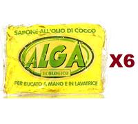 6X ALGA BIO SAPONE ECOLOGICO DA 400 GR ALL'OLIO DI COCCO VEGANO IPOALLERGENICO