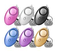 6 Pezzi Allarme Personale Tascabile Con Luce LED, Antiaggressione Da 130 Db, Portachiavi Allarme, Sicurezza per Donne, Anziani, Lavoratori Del Turno Notturno