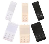 6 Pezzi Allunga Reggiseno, 3 File di prolunga Reggiseno 2 Ganci 3 Ganci, Gli Estensione Reggiseno Sono Morbidi, Comodi, Traspiranti e Flessibili per Le Donne e Le Ragazze - Bianco, Nero, Pelle Chiara