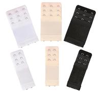 6 Pezzi Allunga Reggiseno, Comoda Estensione Elastica per Reggiseno con 2 Ganci, 3 Ganci, Antiscivolo per Femmina Reggiseni per Donna (Nero, Bianco, tonalità della Pelle)
