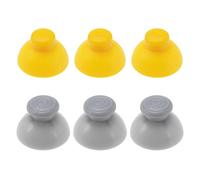 6 pezzi analogici joystick tappi di ricambio compatibili con Nintendo Gamecube Controller Analog Stick Covers Accessori ABS Giallo e Grigio