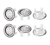 6 Pezzi Anelli di Troppo Pieno per Lavello in Acciaio Inossidabile - Copriforo Lavandino Rotonda per Lavabo Bagno, Cucina | Decorativo Tappo Accessori per Ø22-24 mm Foro