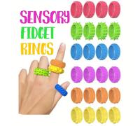 6 pezzi Anelli fidget in silicone - Giocattoli sensoriali con texture distinte, un assortimento colorato per promuovere calma e concentrazione, perfetti come incentivi in classe, regali di compleanno