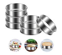 6 Pezzi Anelli per Torte in Acciaio Inox, Coppapasta Tondi 8 cm Coppa Pasta, Anello Crostata Forato, Stampi per Mini Cheesecake, Stampo Tartellette per Muffin Mousse Torte Fondenti Dessert