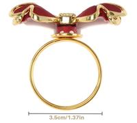 6 pezzi anelli per tovaglioli con fiocco rosso, nodo a farfalla