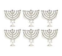6 Pezzi Anelli per Tovaglioli di Hanukkah Porta Tovaglioli di Chanukah Menorah Porta Tovaglioli di Gerusalemme per Decorazioni per Cene di Festa di Hanukkah E Matrimoni