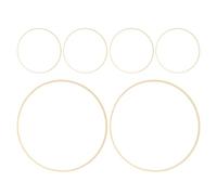 6 Pezzi Anello di Bambù per Cattura Sogni, Decorazione Nozze, 30 CM | Leggero e Portatile, Bordo Liscio Arrotondato, per Corde e Fili di Cotone, Finitura Beige