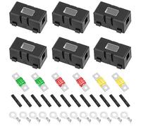 6 pezzi ANS Portafusibili e Fusibili Midi Auto 60A, 50A, 40A Portafusibile, Mega Fusibili per Auto, Roulotte, Camper