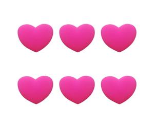 6 Pezzi Antivibrante a Cuore in Silicone per Racchetta da Tennis | Allenamento Junior e Pratica, Resta Fermo Sulle Corde, Comfort al Braccio, Rosa