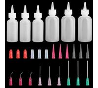 6 Pezzi Applicatore di Colla, 50ml/100ml Applicatore di Precisione, Plastica Bottiglie per Dosaggio Punta Ago, Squeezer Bottle con Punta Fine per Colle, Inchiostri, Colori Acrilici