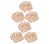 6 Pezzi Applicazioni Floreali in Legno Stile Europeo Vintage per Mobili | Rilievo Tridimensionale, Finitura Beige, per Camini e Arredi, per Restauro e Decorazioni Festive