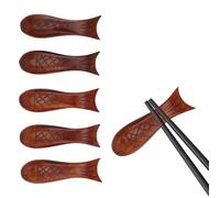 6 Pezzi Bacchette Poggia Posate, Supporto Per Bacchette, Poggia Bacchette Rustico, Porta Bacchette Cinesi Riutilizzabile, Poggia Bacchette In Legno, In Legno, a Forma Di Pesce, Per Ristoranti, Case