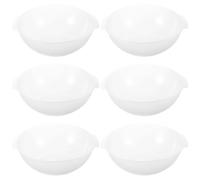 6 Pezzi Bacinella in Plastica con Doppio Manico, Tonda Piccola | Superficie Liscia senza Sbavature, Design Impilabile, per Lavabo Bagno, Campeggio e Pulizia Viso