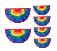 6 pezzi bandiera orgoglio da 45x90 cm forma della ventola pieghettata arcobaleno bandiera gay per arredamento lgbtq sfilate usi, gay
