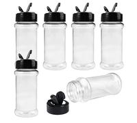 6 Pezzi Barattoli in Plastica per Spezie - Mini Contenitori Con Coperchio Aromatizzato 10×4.5cm, Senza BPA, Riutilizzabili per Sale, Pepe, Erbe (100ml)