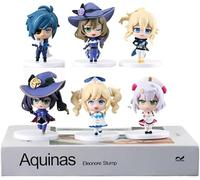 6 pezzi Barbatos, Paimon, Lumine, Trifoglio, Diluc PVC anime Figure Set Cartoon Game Character Figurine Model Statue Action Figure Cake Topper 2.8"