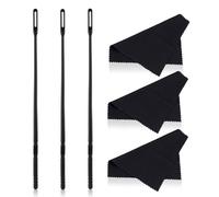 6 Pezzi Bastoncini per La Pulizia Del Flauto, Strumenti La Pulizia Degli Strumenti a Fiato Set 3 Panni La Pulizia con 3 Bastoncini Spazzole per Degli Strumenti Flauto(Nero)