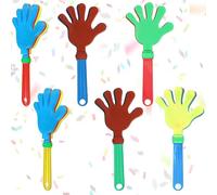 6 Pezzi Battito di Mani in Plastica da 24CM, Mano di Plastica Colorata | Giocattoli Rumorosi Creativo, Battito a Mano Leggero per Eventi Sportivi Concerto Carnevale e Compleanni