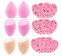 6 pezzi Beauty Blender Sponges con 10 spugne di pulizia a forma di cuore, spugne per trucco, spugna riutilizzabili, per fondotinta, correttore