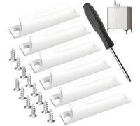 6 Pezzi Bianco Maniglie per Mobili Maniglie per Mobili Da Cucina in Alluminio Maniglia Porta Esterna Nascosta con 12 Viti e 1 Cacciavite a Croce Maniglia Porta Scorrevole per Mobili Porte e Finestre