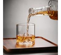 6 pezzi Bicchieri da whisky a forma di montagna natalizia, 180ml, bicchieri da cocktail old fashioned creativi, in borosilicato di alta qualità, set di bicchieri per bar, regali natalizi, decorazioni
