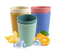 6 Pezzi Bicchieri Riutilizzabili Tazza per Bere 380 ml Tazza di Caffè 6 Colori PP Bicchieri Infrangibili dura Tazza per spazzolino denti tazza per il latte tazza per Coca-Cola per Adulti e Bambini
