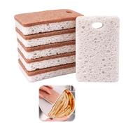 6 Pezzi Biodegradabili Spugna Cucina, 11 cm Bifacciali Spugna Piatti Ecologica, Cellulosa Naturale di Cocco e Sisal, Antisporco Spugna Biodegradabile Piatti, Riutilizzabili Spugnette Piatti