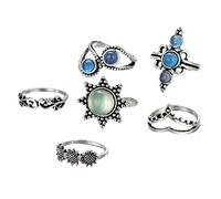 6 Pezzi Boho Midi Ring Set Retro Vintage Strass Stacking Rings sopra Knuckle Midi Finger Ring Accessori Gioielli Regalo per Donne Signore Creativo e utile Fashion Design