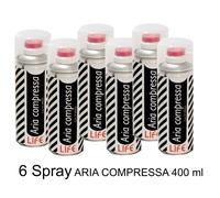 6 pezzi bomboletta Spray Aria Compressa 400ml 37.SPNGS
