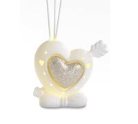 6 Pezzi Bomboniera Profumatore Cuore Trafitto 10.6 cm in Porcellana con Inserto in Metallo e Luce, Scatola Regalo in Dotazione Mandorle Bomboniere, Bomboniera Matrimonio Multi-Occasione