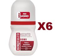 6 PEZZI BOROTALCO ASCIUTTO UOMO ROLL ON PROFUMO BOROTALCO DEODORANTE 50ML TALCO
