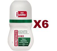 6 PEZZI BOROTALCO ASCIUTTO UOMO ROLL ON PROFUMO BOROTALCO DEODORANTE 50ML TALCO