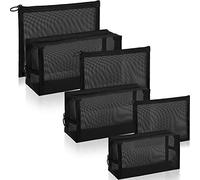 6 Pezzi Borsa Cosmetica a Rete Borsa di Trucco a Rete Portabile Borsa di Trucco a Rete con Cerniera Borse per Trucco per Casa Ufficio Accessori di Viaggio