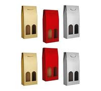 6 Pezzi Borse Porta Vino e Portabottiglie, Sacchetti Regalo per Vino, Colori Assortiti, 39X18X9cm Per 2 Bottaglie