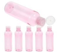 6 Pezzi Bottiglia da Viaggio Ricaricabile Rosa 100ml in PET e PP | Dosaggio una Mano, Chiusura Ermetica, per Balsamo Labbra e Balsamo, Etichetta Adesiva