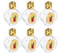 6 Pezzi Bottiglia D'acqua Santa 15ml, Decorativa | Contenitore Ricaricabile, Rilievo in Lega, per Acqua e Oli, Uso Quotidiano e Riti di Unzione