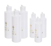 6 Pezzi Bottiglia di Acqua Santa Ricaricabile 250ml in Plastica Bianca | Tappo Sicuro e Croce, per Fonte Liturgica, Altari Domestici e Riti di Benedizione