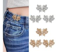 6 Pezzi Bottoni Jeans Regolabili, Bottoni per Stringere Jeans, Bottone Stringi Pantaloni, Stringi Pantaloni Vita Senza Cucire per Pantaloni, Jeans, Gonne
