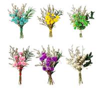 6 Pezzi Bouquet di Fiori Secchi Naturali, Mini Mazzi di Gypsophila e Limonium Colorati per Decorazioni Casa, Bomboniere Fai da Te, Matrimonio e Artigianato, 6 Colori Assortiti